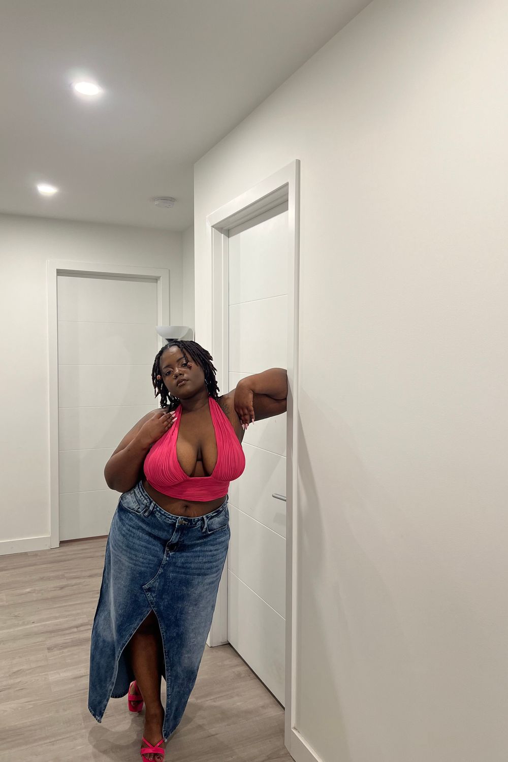 Post featuring Lone Pine Denim Maxi Skirt - Medium Wash