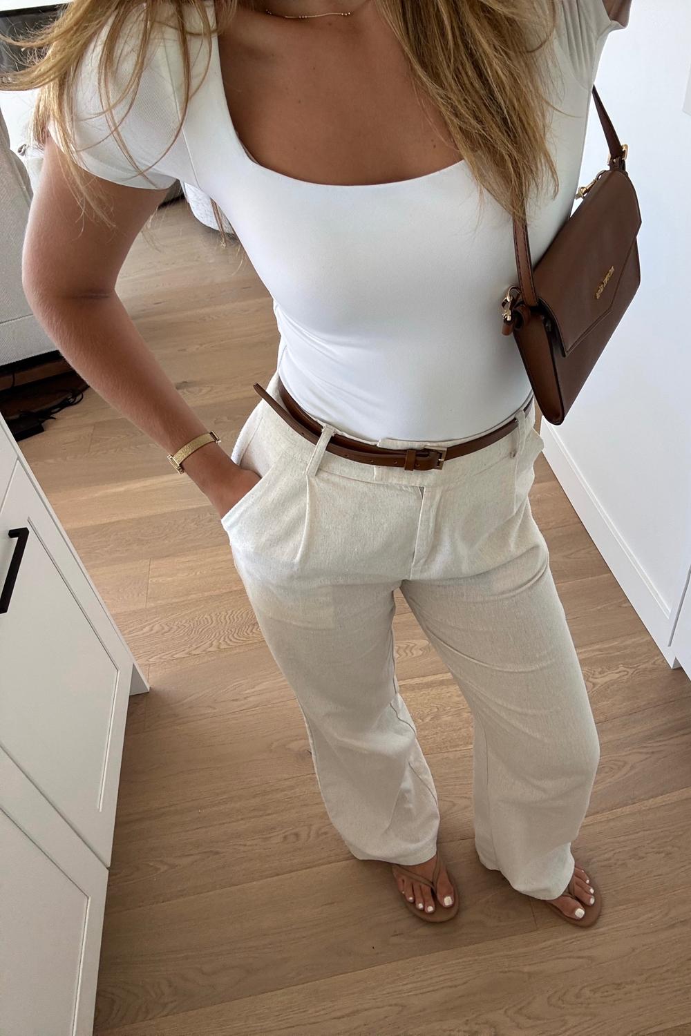 Post featuring Beachy Chic Wide-Leg Trouser Pants With Linen