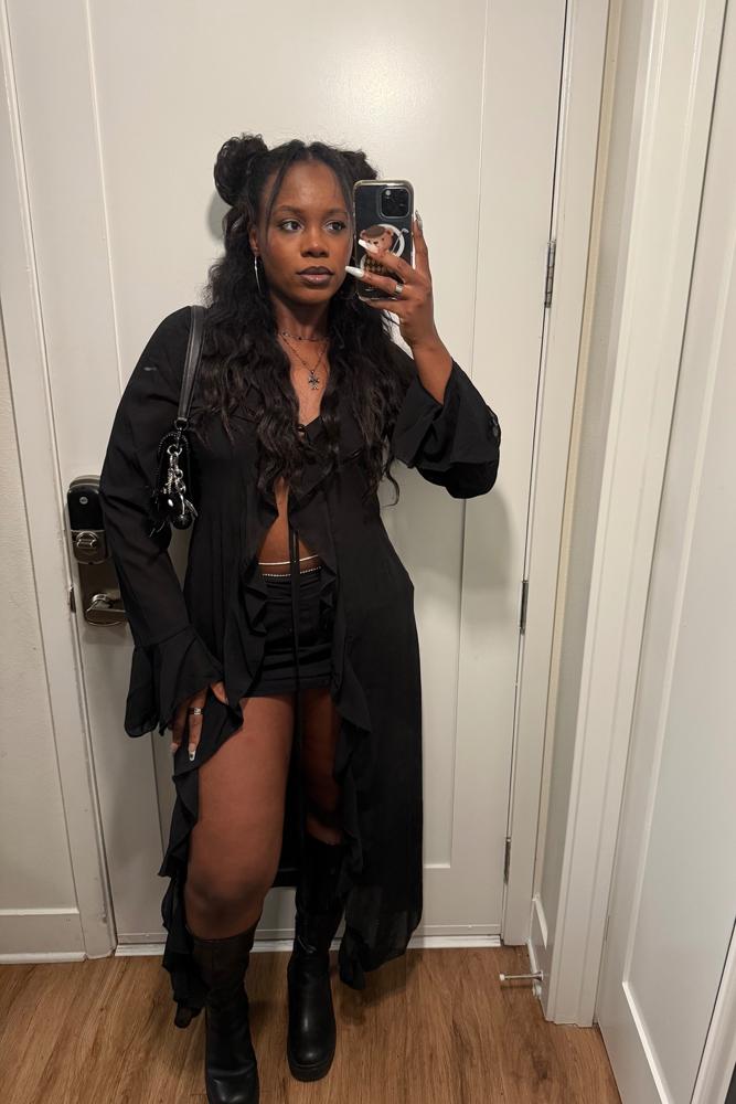 OnTheDailyWithBaylie's review for Fan Club Mini Skirt - Black