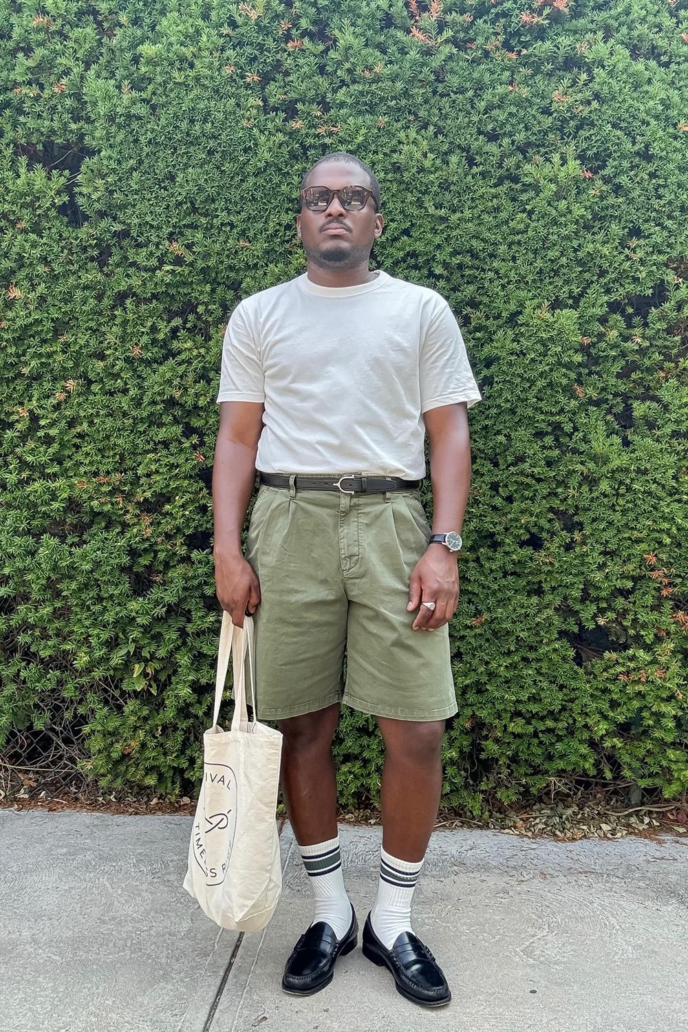 Post featuring Pleated Khaki Shorts