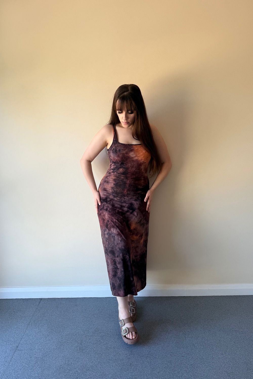 Post featuring 1pc Grunge Tie Dye Tank Dress