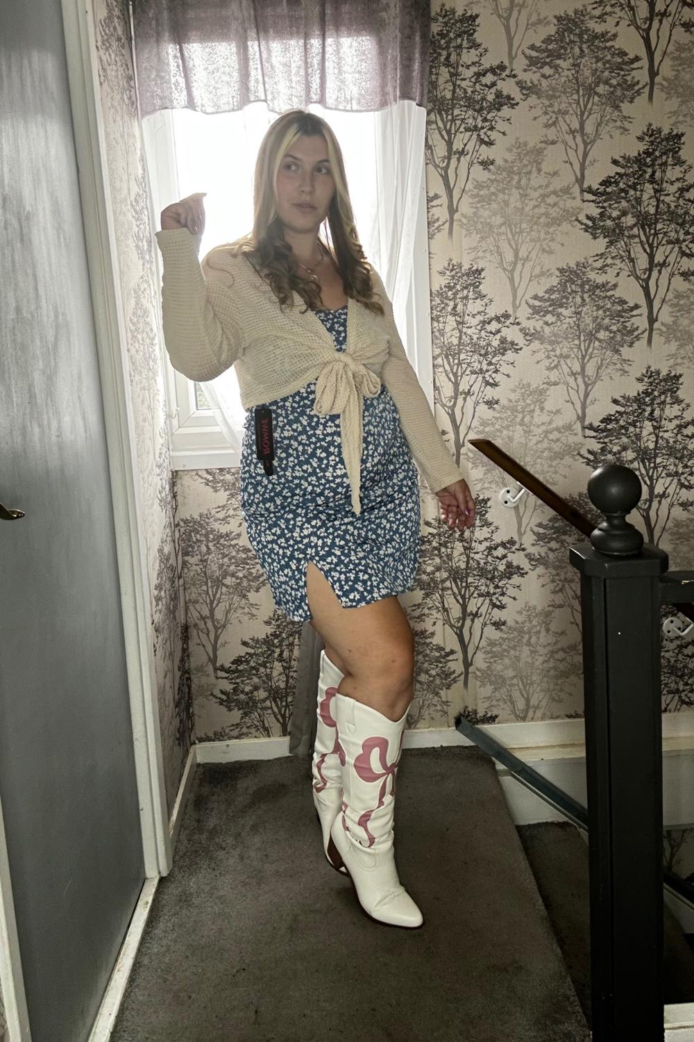 Post featuring Kawaii 2pcs/Set Women Ditsy Floral Mini Dress With Short Jacket