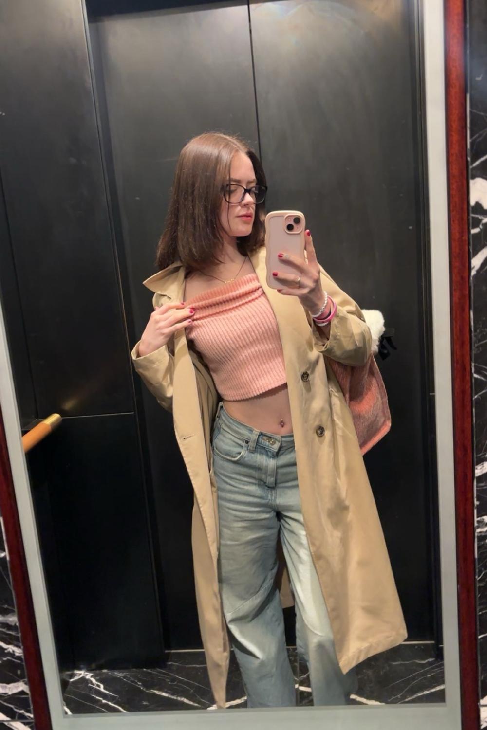 Post featuring Stradivarius belted trench coat in beige-Neutral
