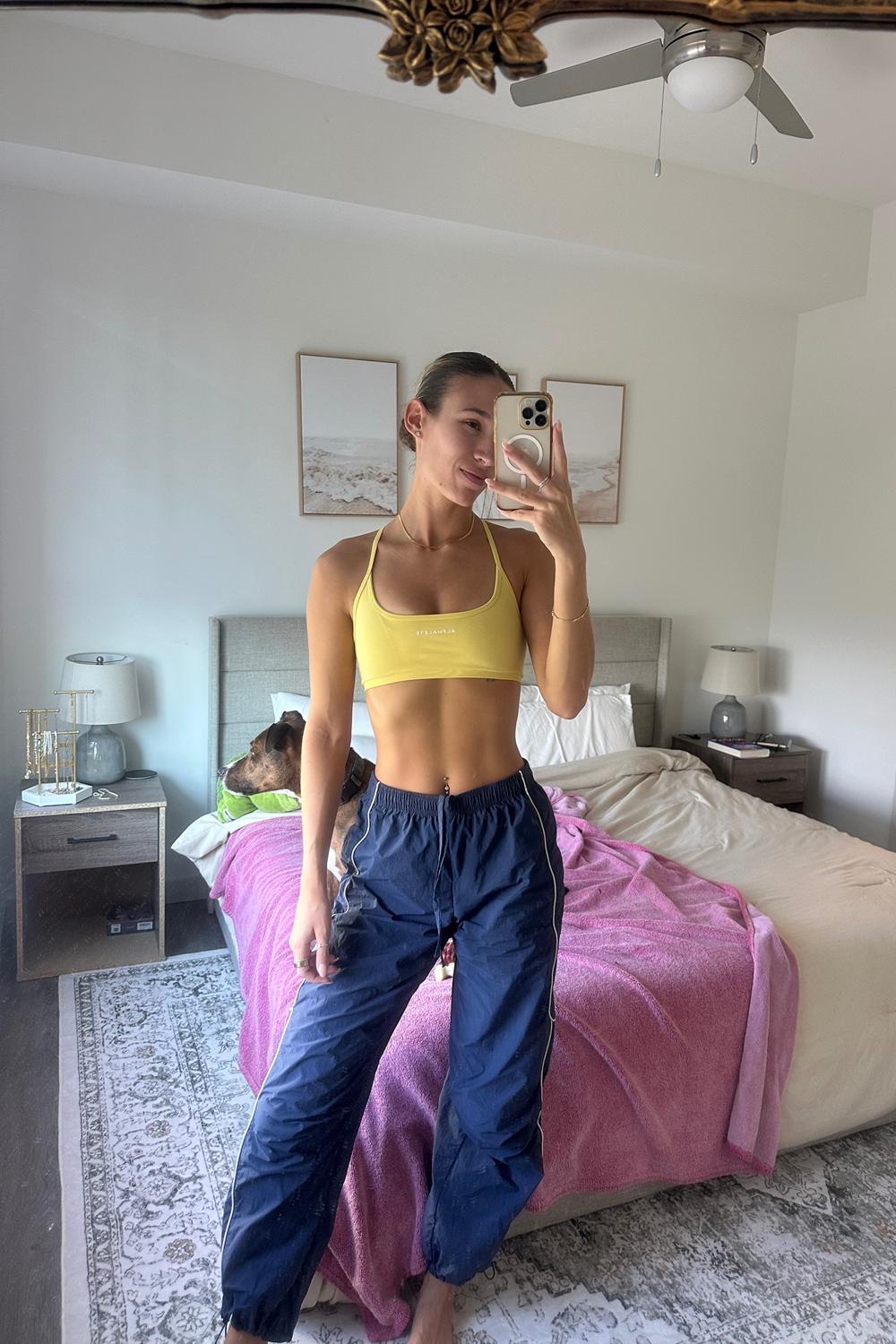 Post featuring Amplify Open Back Bra - Canary