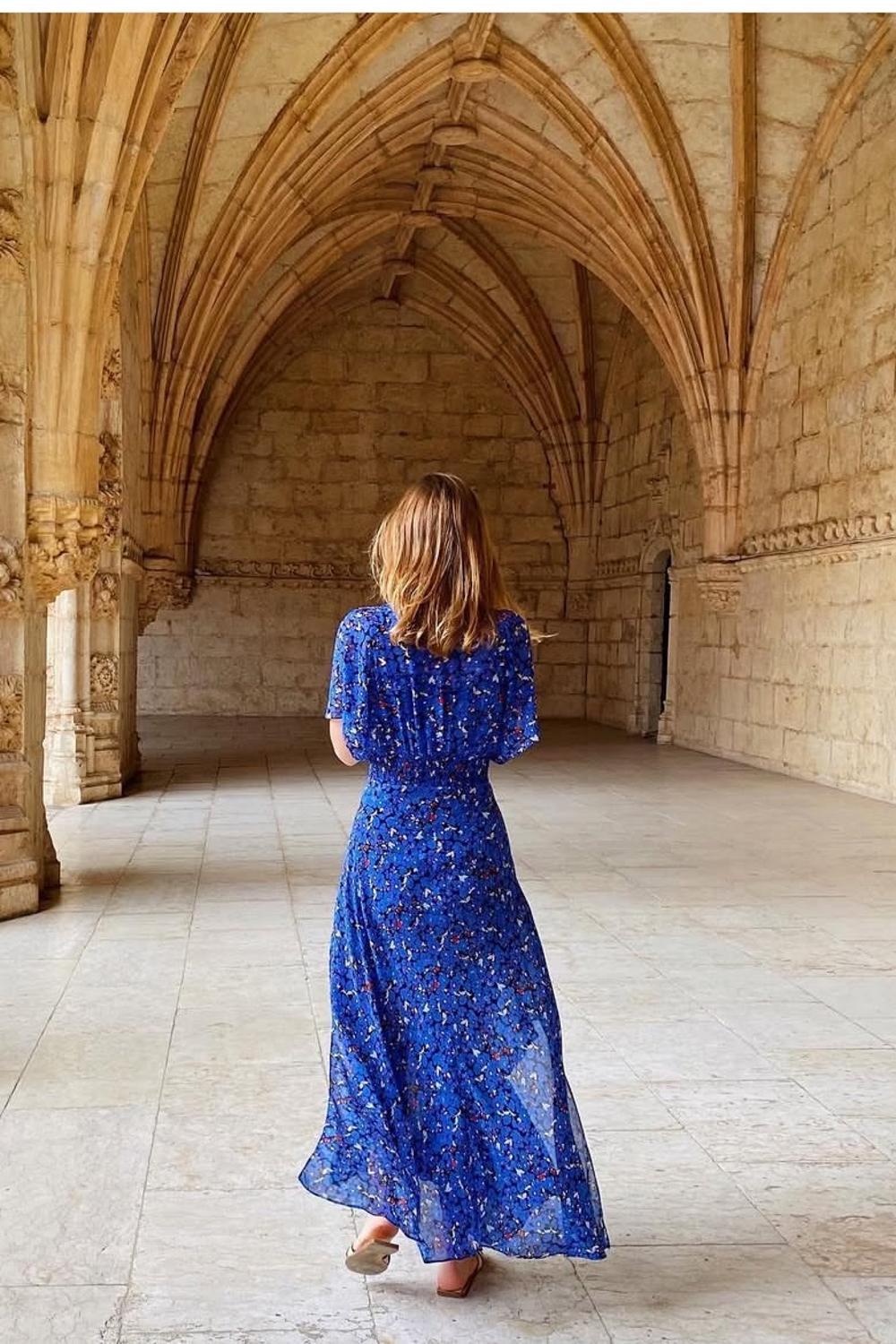 Post featuring Pleated satin maxi dress