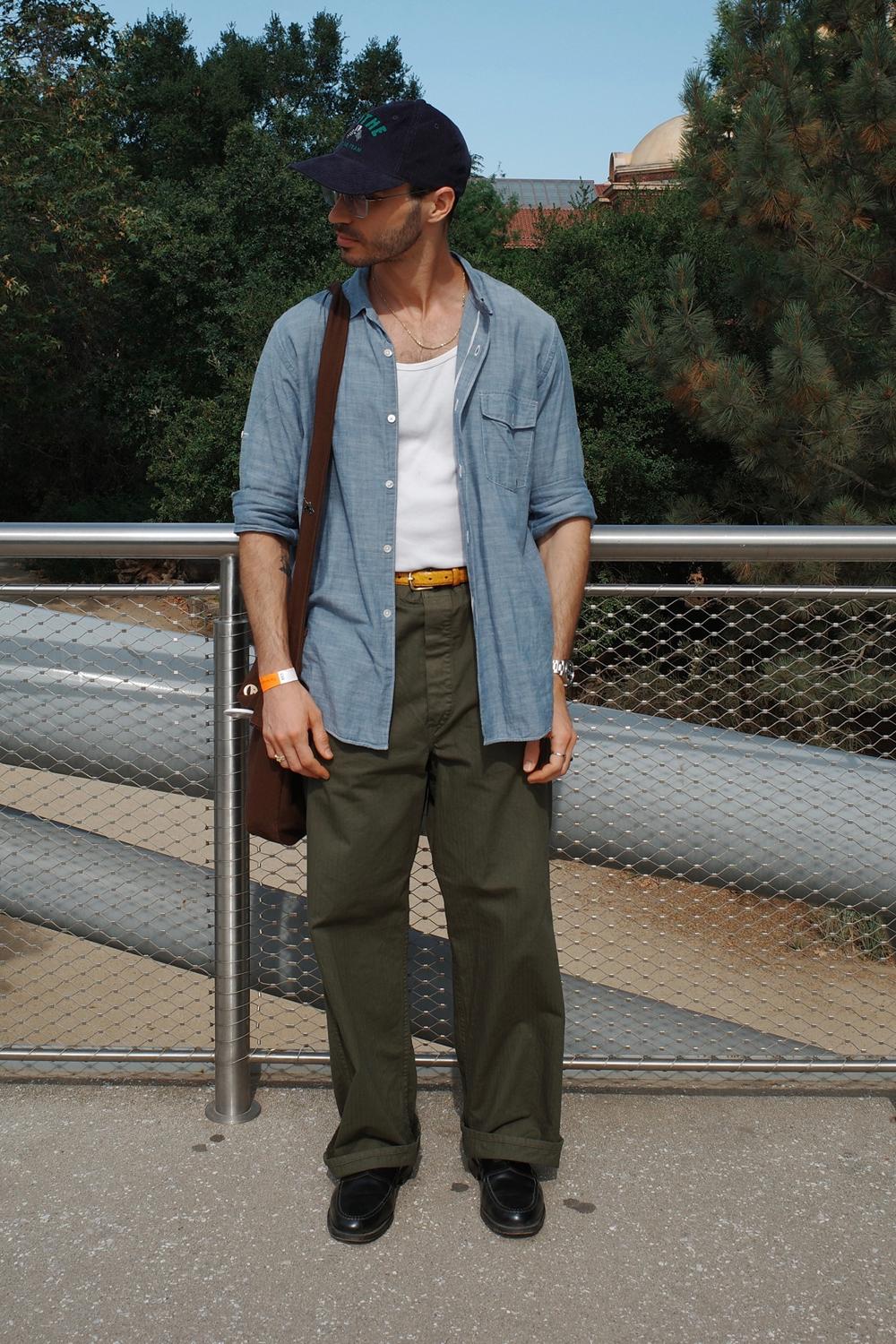 Post featuring Orslow Wide Fit French Work Pants - Army Green on Garmentory
