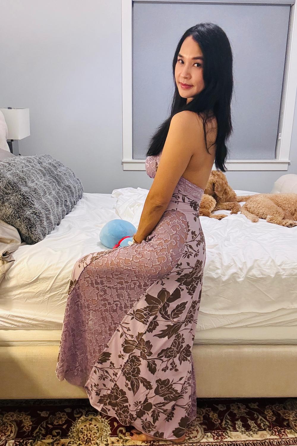 Post featuring Free People Love You Most Print Lace Halter Maxi Dress in Lavender Combo at Nordstrom, Size Small
