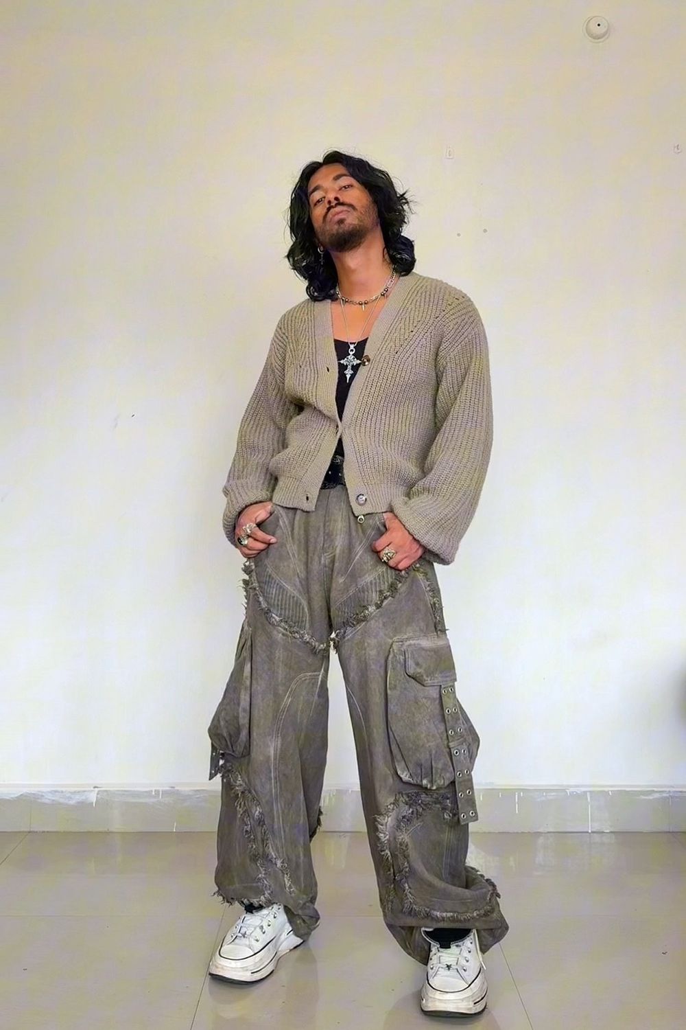 Post featuring SPLIT HEM RIBBED CARDIGAN - OATMEAL TWEED