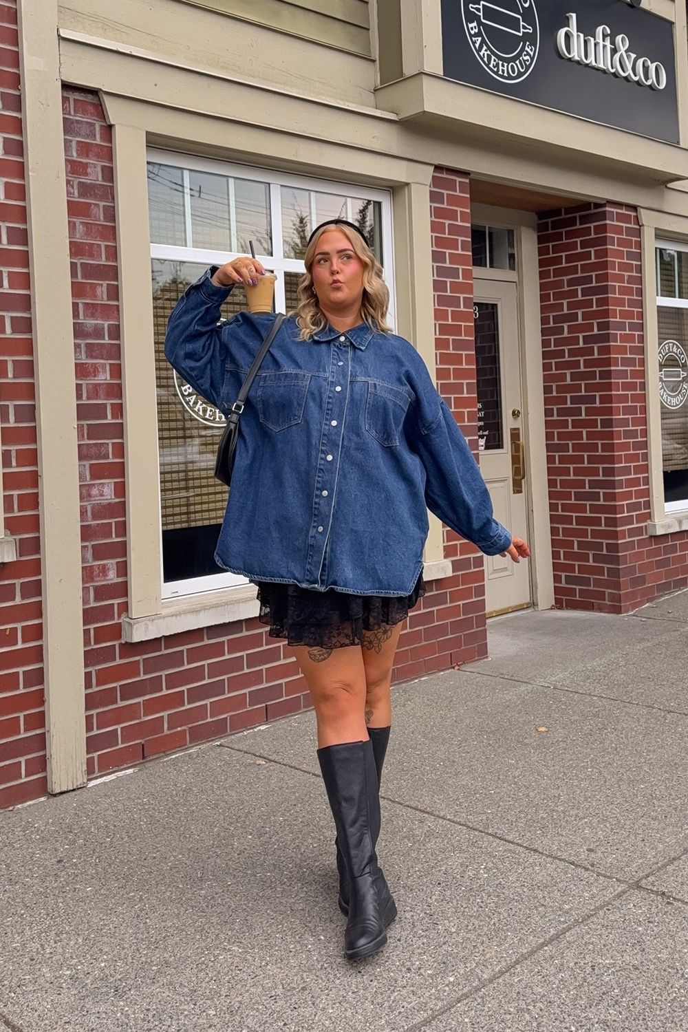 Post featuring Women's Medium Wash Oversized Denim Sha