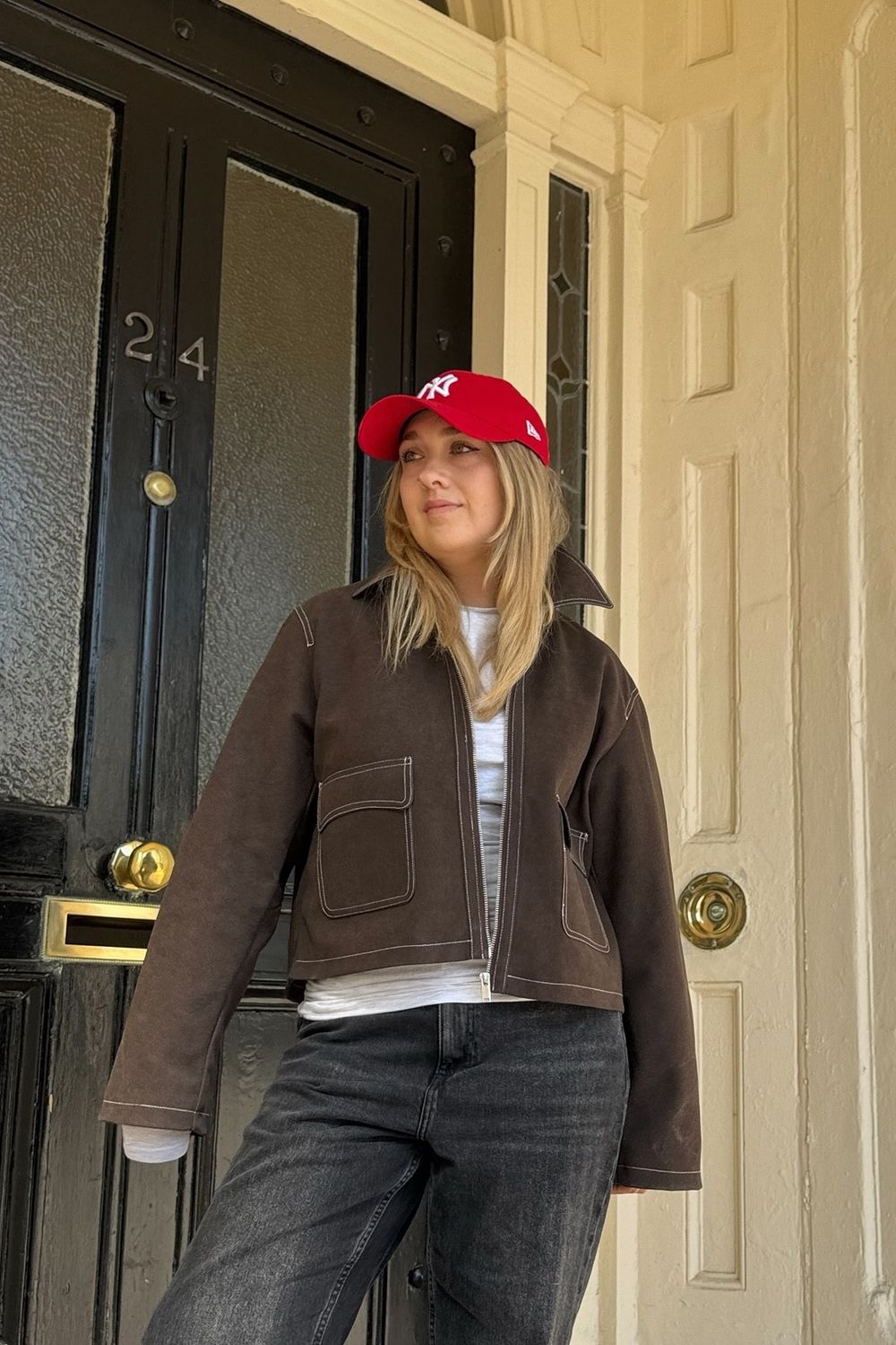 Post featuring New York Yankees League Essential Red 9TWENTY Adjustable Cap