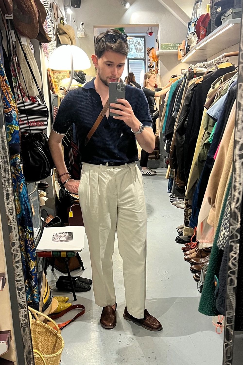 Post featuring Anfa | Navy Rib Knit Polo