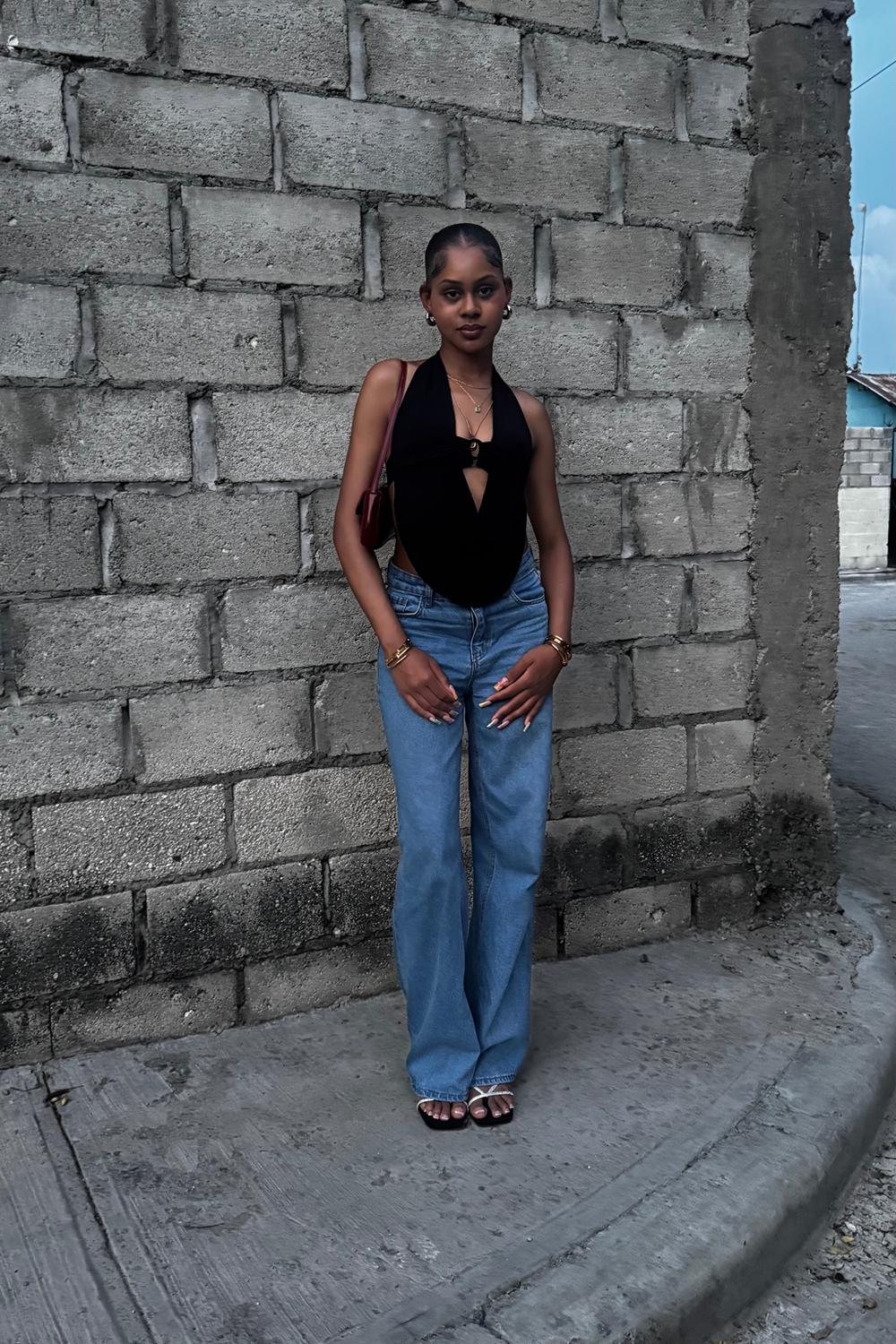 Post featuring Melody Slip On Sparkly Diamante Mid Kitten Heel Sandal Mules in Black Faux Suede