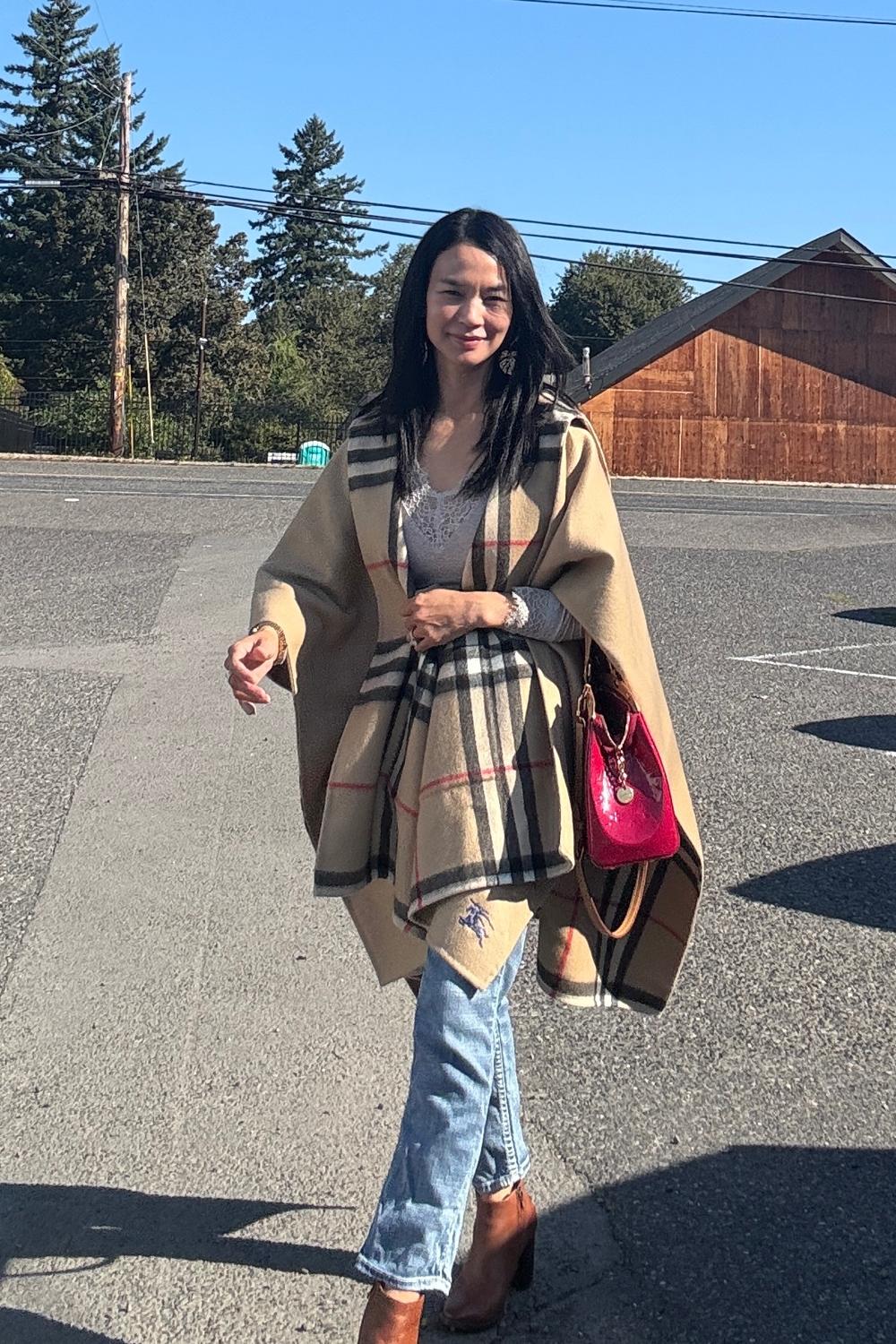 Post featuring burberry Cashmere Hooded Cape in Archive Beige at Nordstrom