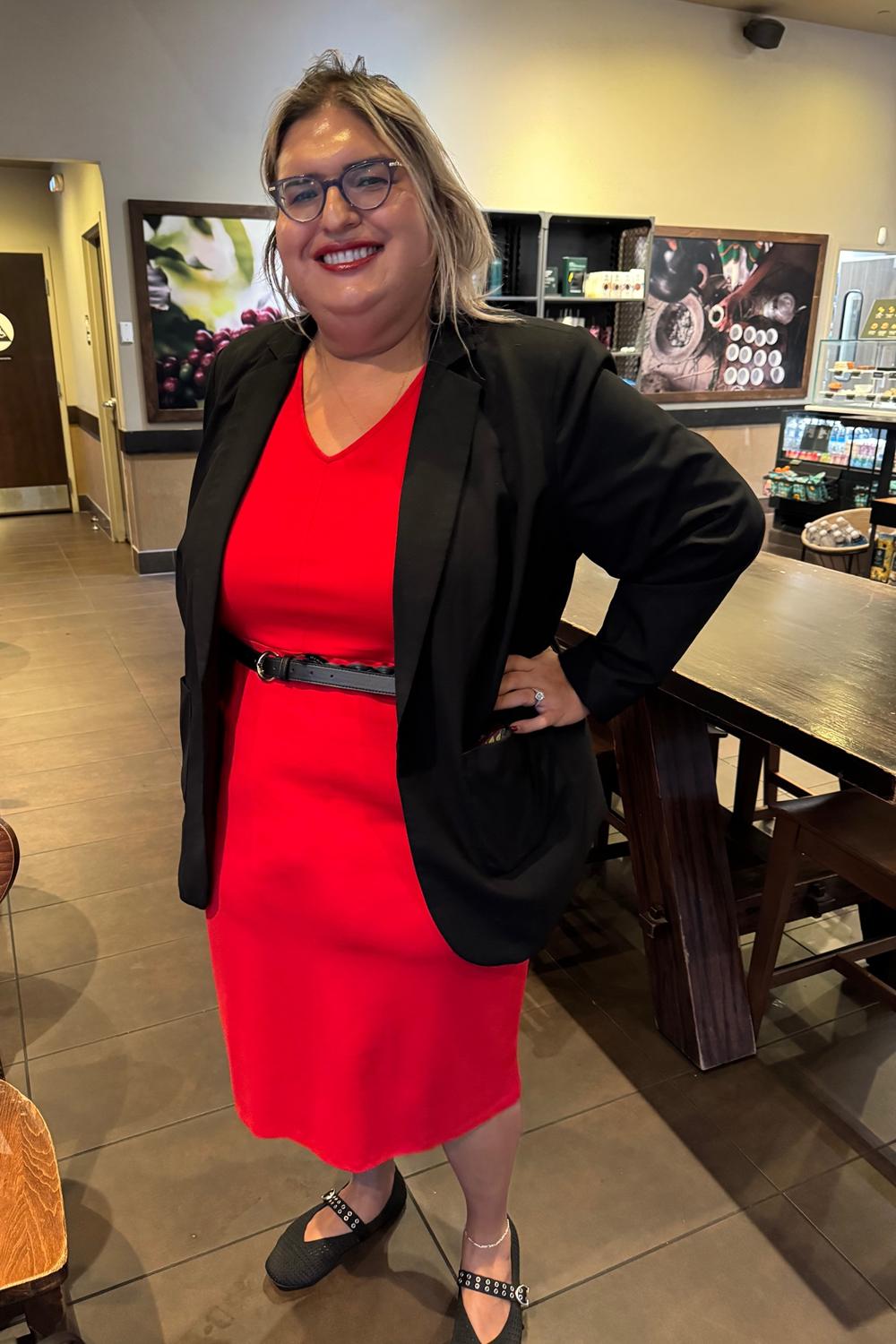 Post featuring Lennox Collarless Ponte Blazer - Black