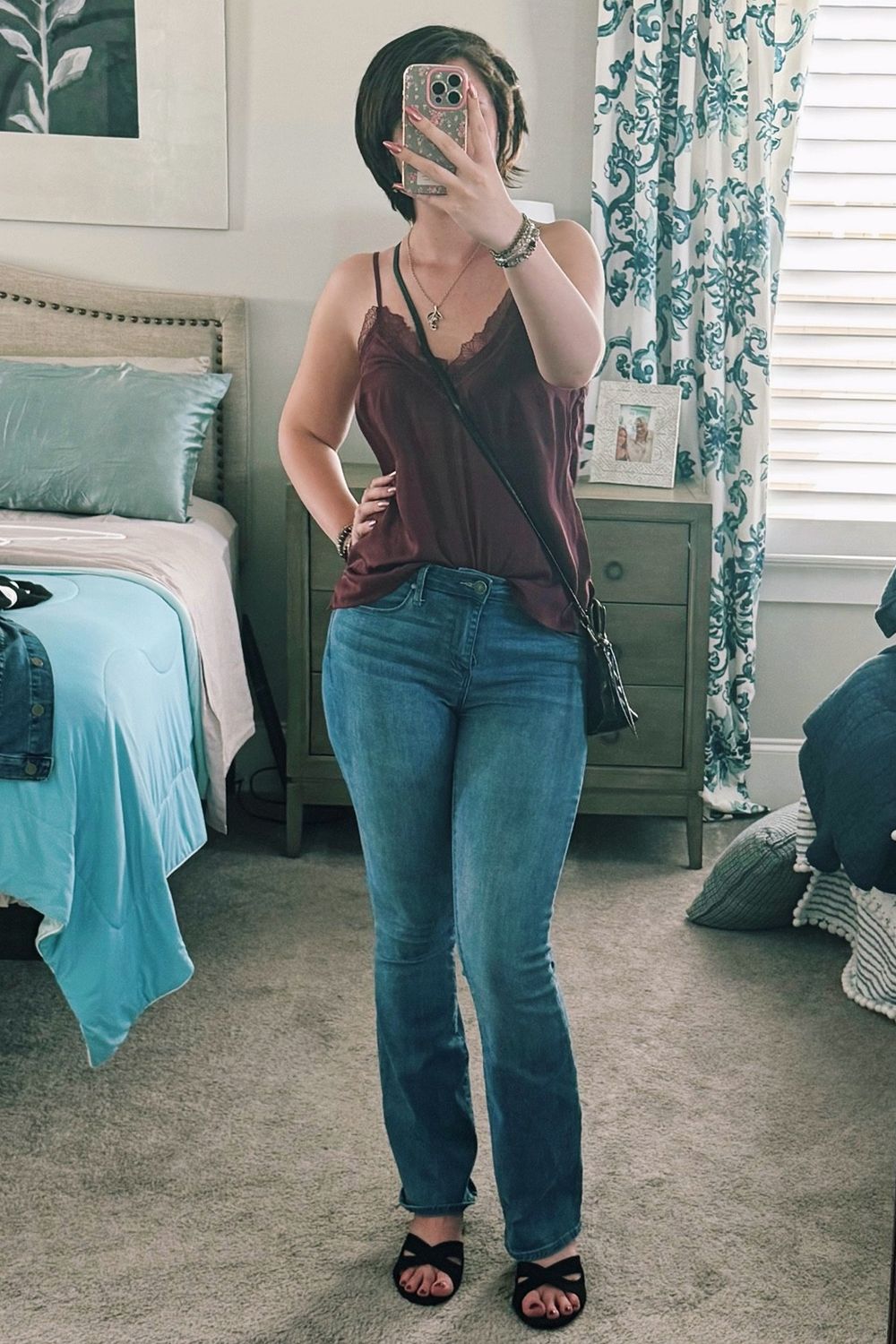 Post featuring Lace-Trim Satin Cami Top