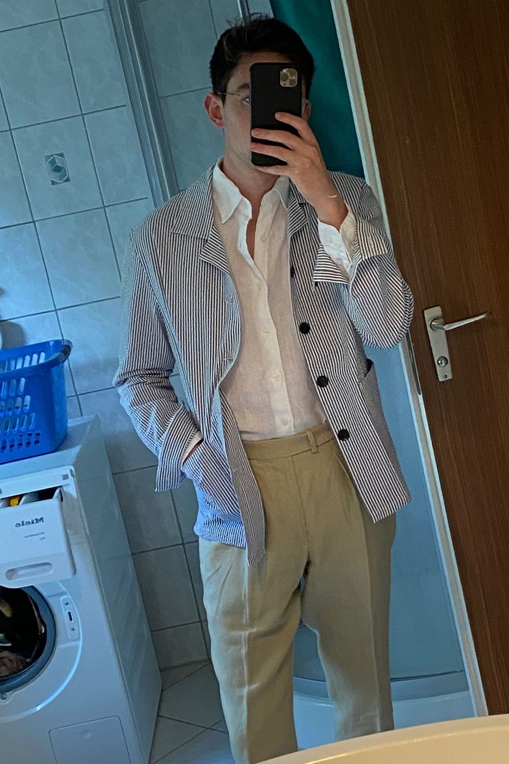 Post featuring Single Pleat Trouser - Sand Linen