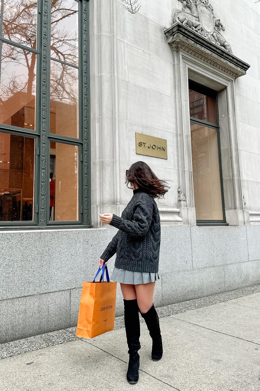 Post featuring olive micro skirt