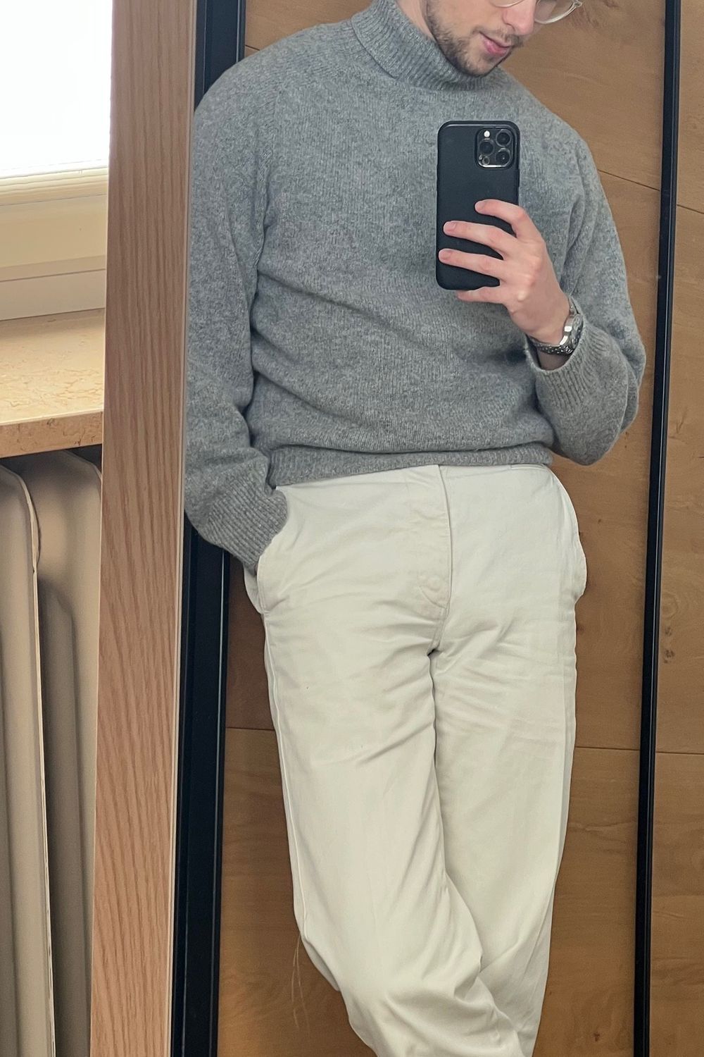 Post featuring Lambswool Roll Neck Sweater - Navy