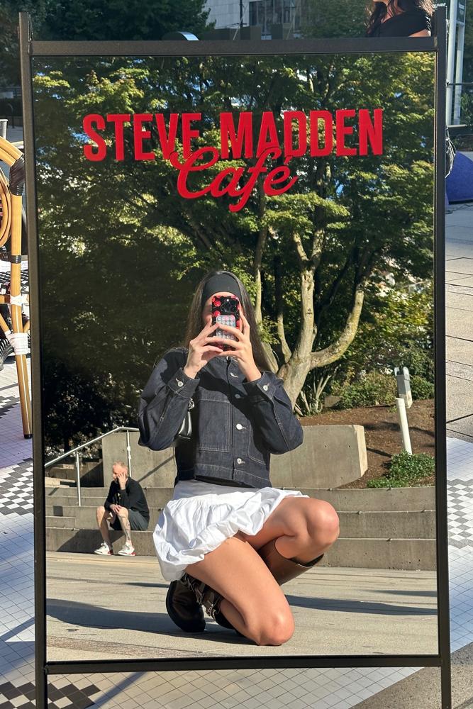 Samiskinnerr's fit featuring Old Navy, COMMENSE | bikerboot, denimjacket, fall, skirt, streetwear, trendy