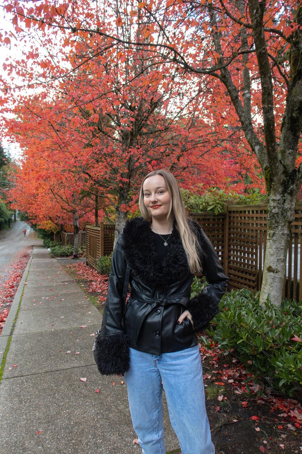 Post featuring Street Lights Fur Trim Jacket - Black