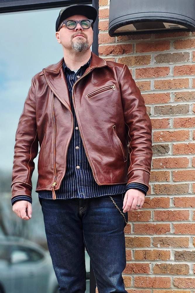 chainstitched's fit featuring Aero Leathers, Iron Heart, Brass Blade Belts