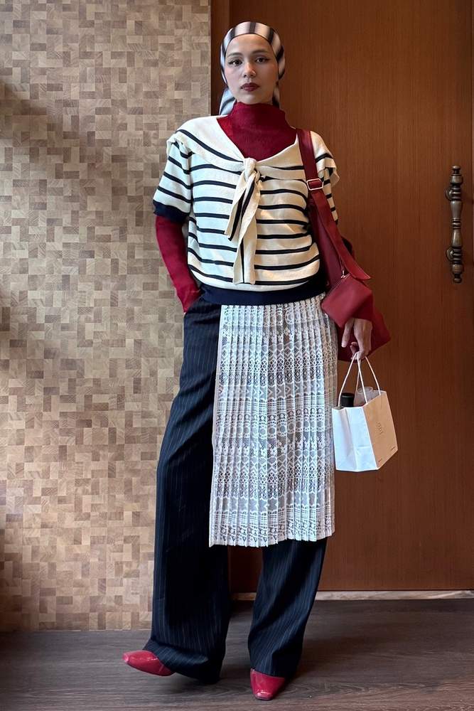 nadiaelok's fit featuring J.W. Anderson, Cotton Ink | casual, preppy, striped, ootd, sailor