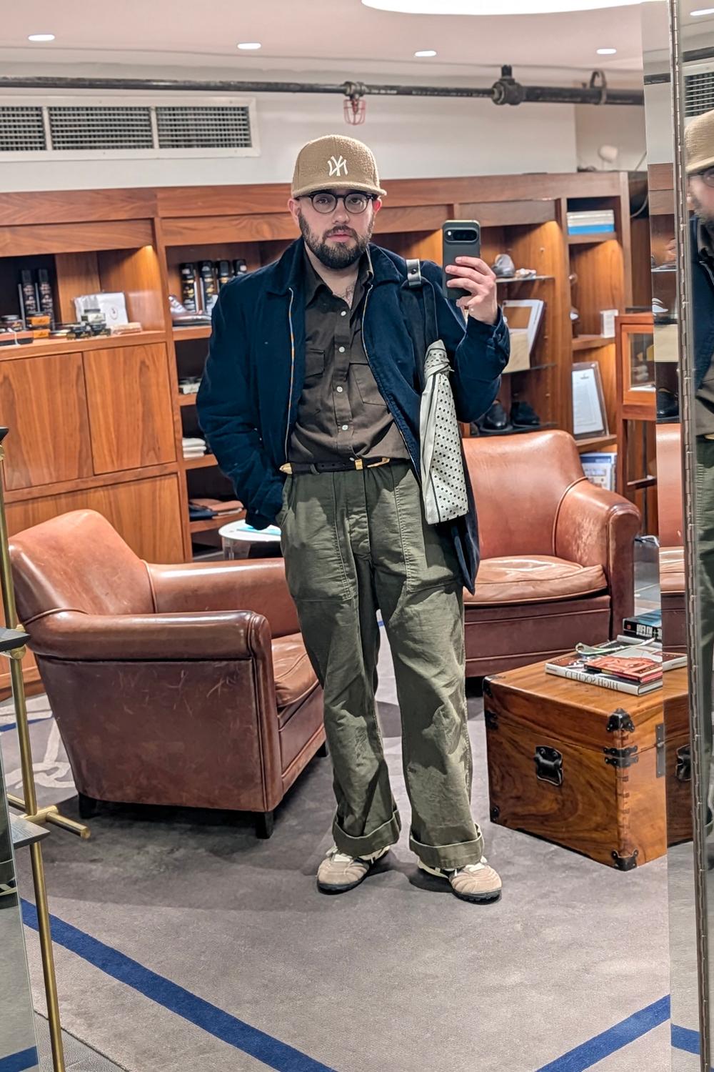 Post featuring Men's Suede Harrington Jacket in Navy