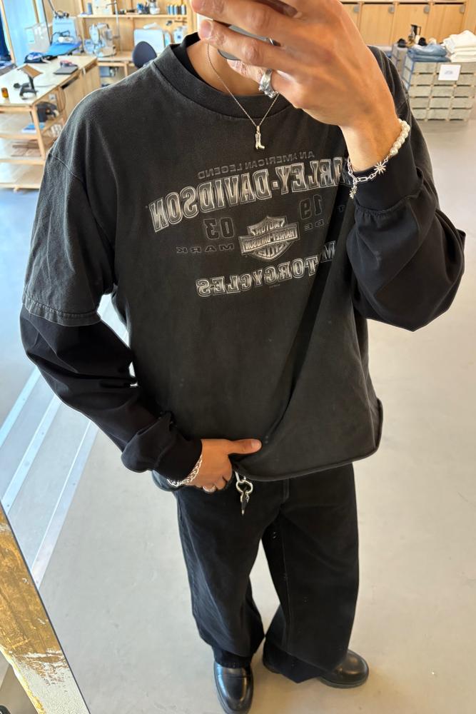 HabibMarong's fit featuring Harley-Davidson, Livid Jeans, H&M