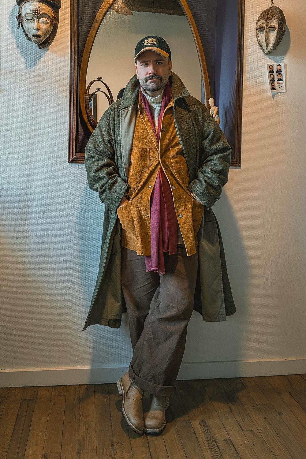 Post featuring A.PRESSE / Tweed Balmacaan Coat