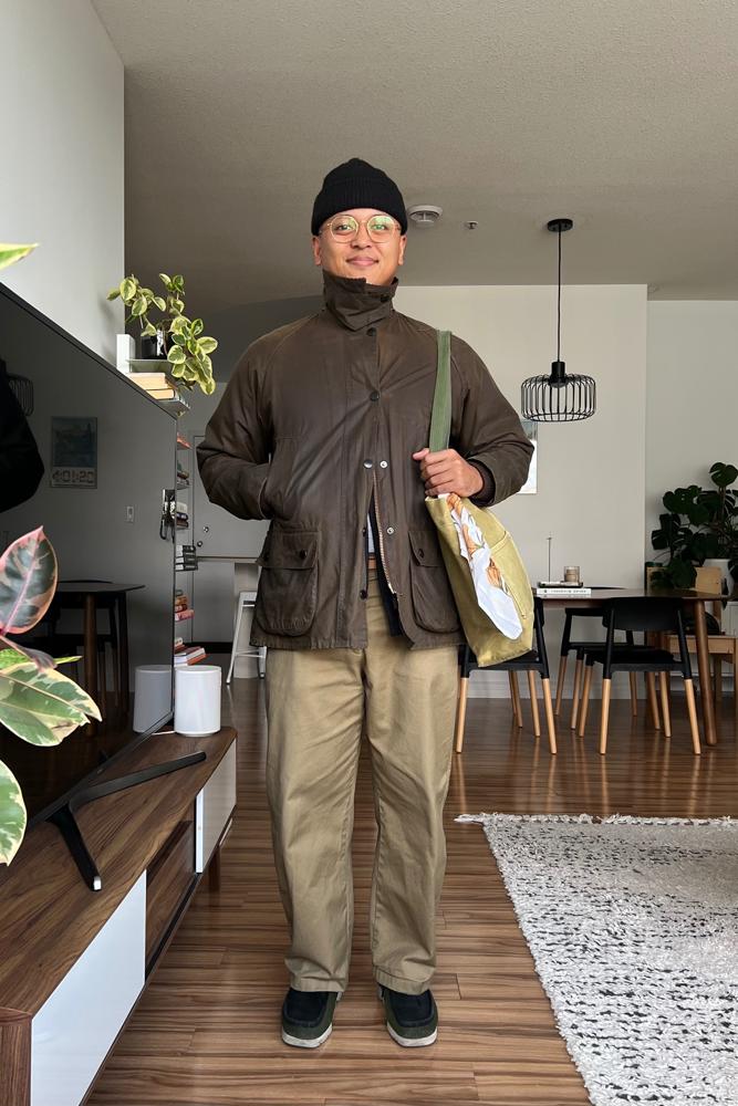 anthonytonytones's fit featuring Barbour, Brixton, Uniqlo, Clarks | casual, ootd, barbour