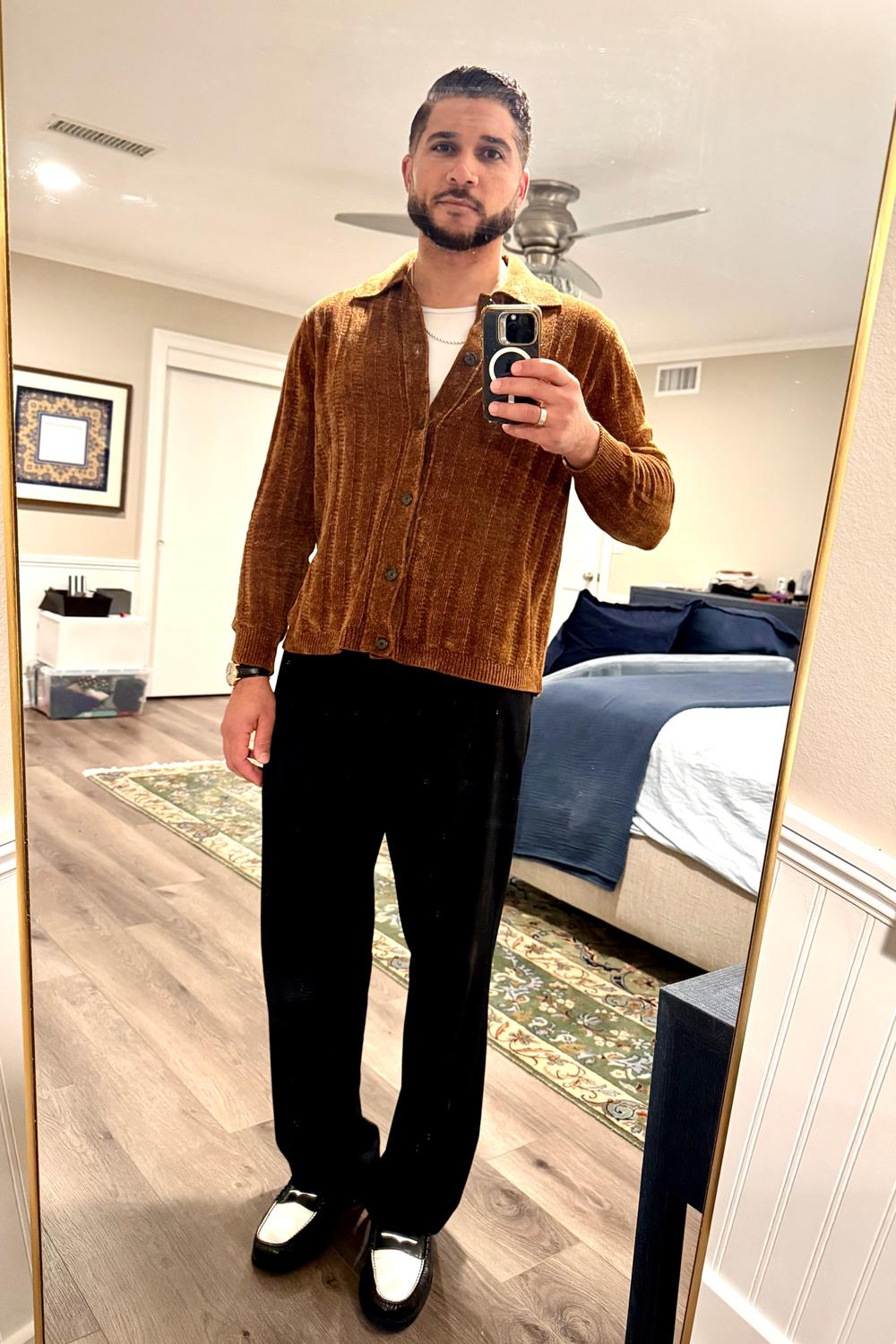 Post featuring Chenille Polo Shirt Cardigan