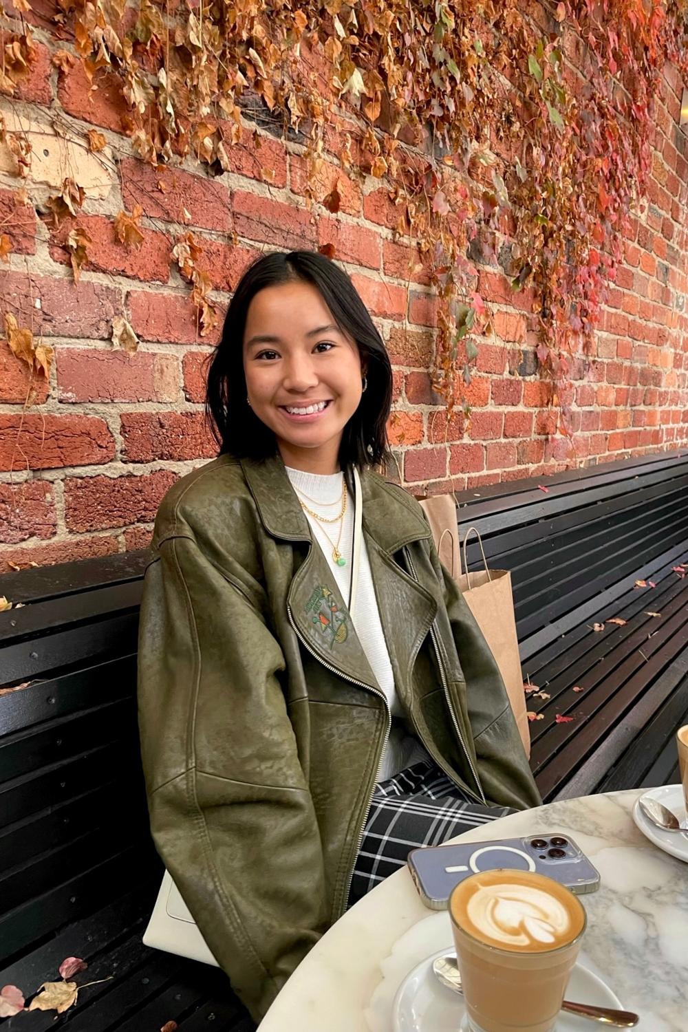 Post featuring Topshop faux leather zip through jacket with patch pockets in washed green