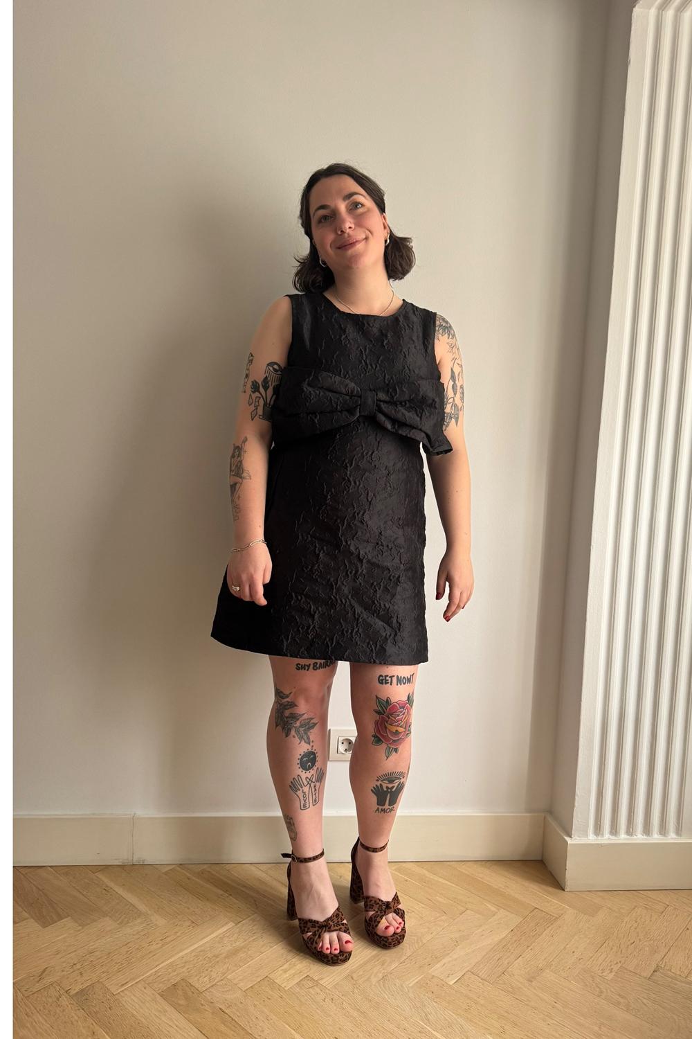 Post featuring Sister Jane jacquard bow mini dress in black