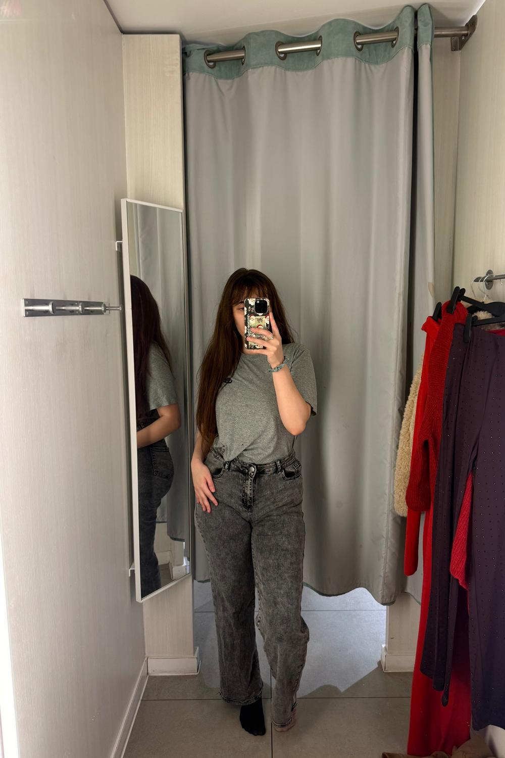 Post featuring Petite Washed Grey Low Rise Boyfriend Jeans