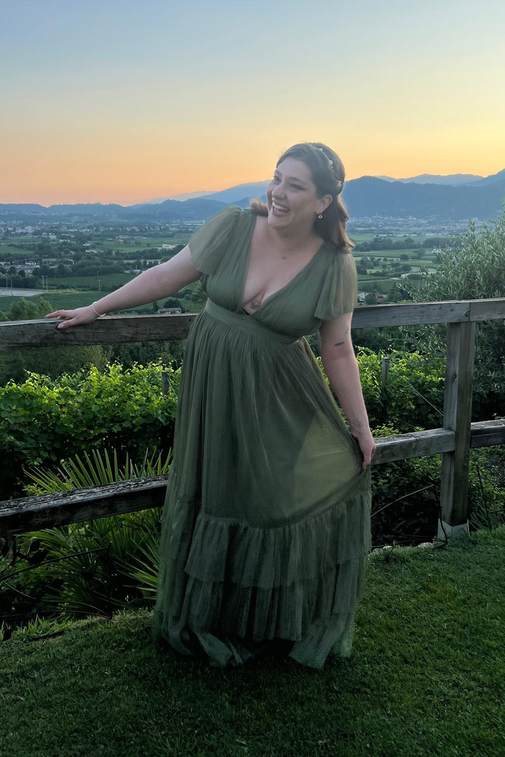 Post featuring Lace & Beads Bridesmaid Madison maxi dress in dark green