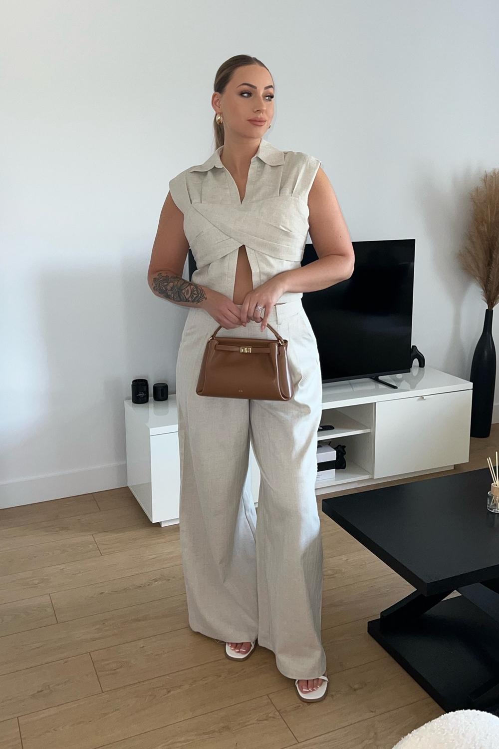 Post featuring Linen Blend Wide-Leg Pants