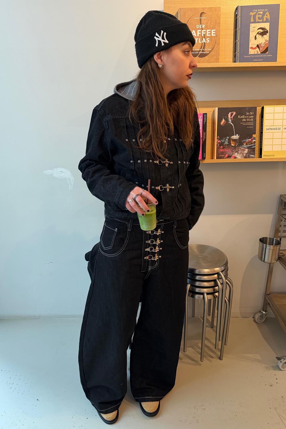 Post featuring Aelfric Eden Metal Button Raw Baggy Barrel Jeans
