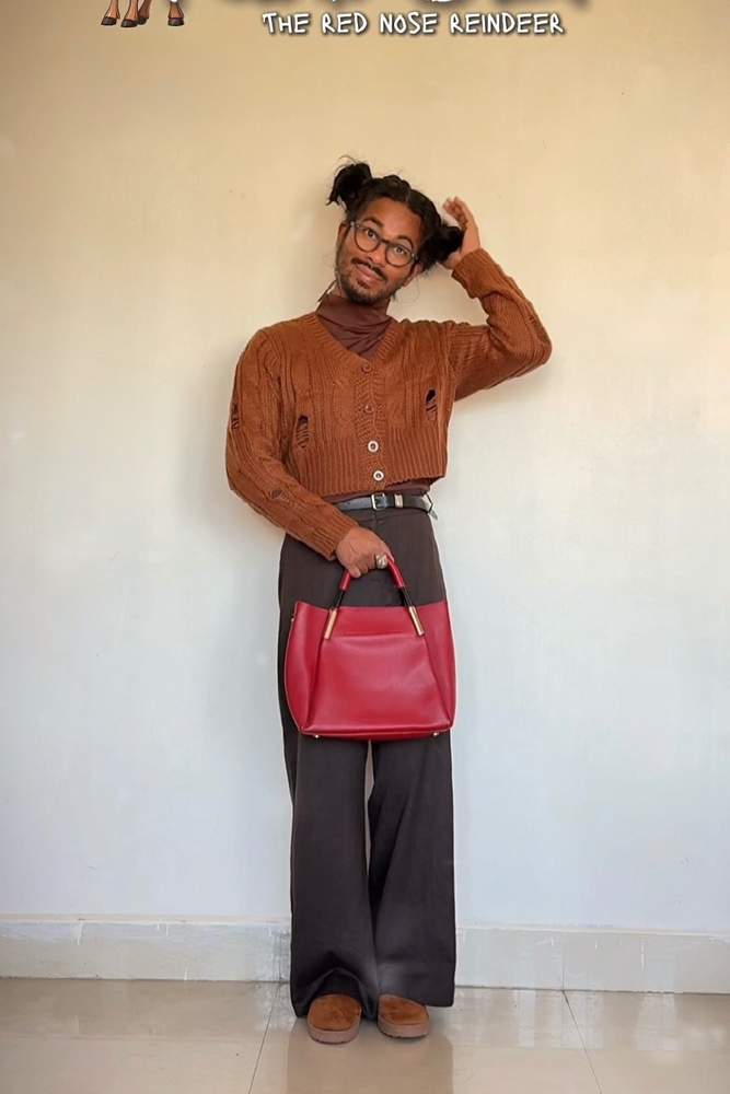 Barneyarc's review for New Look ribbed stand neck long sleeve top in brown