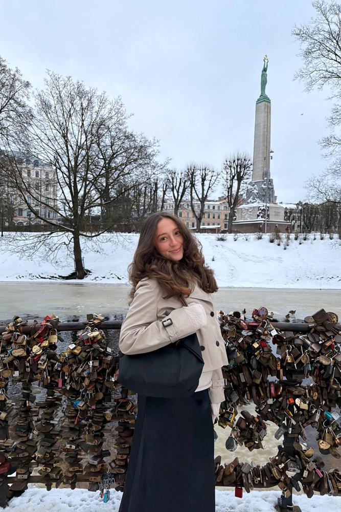 Arianamarino's fit featuring Aritzia, Longchamp
