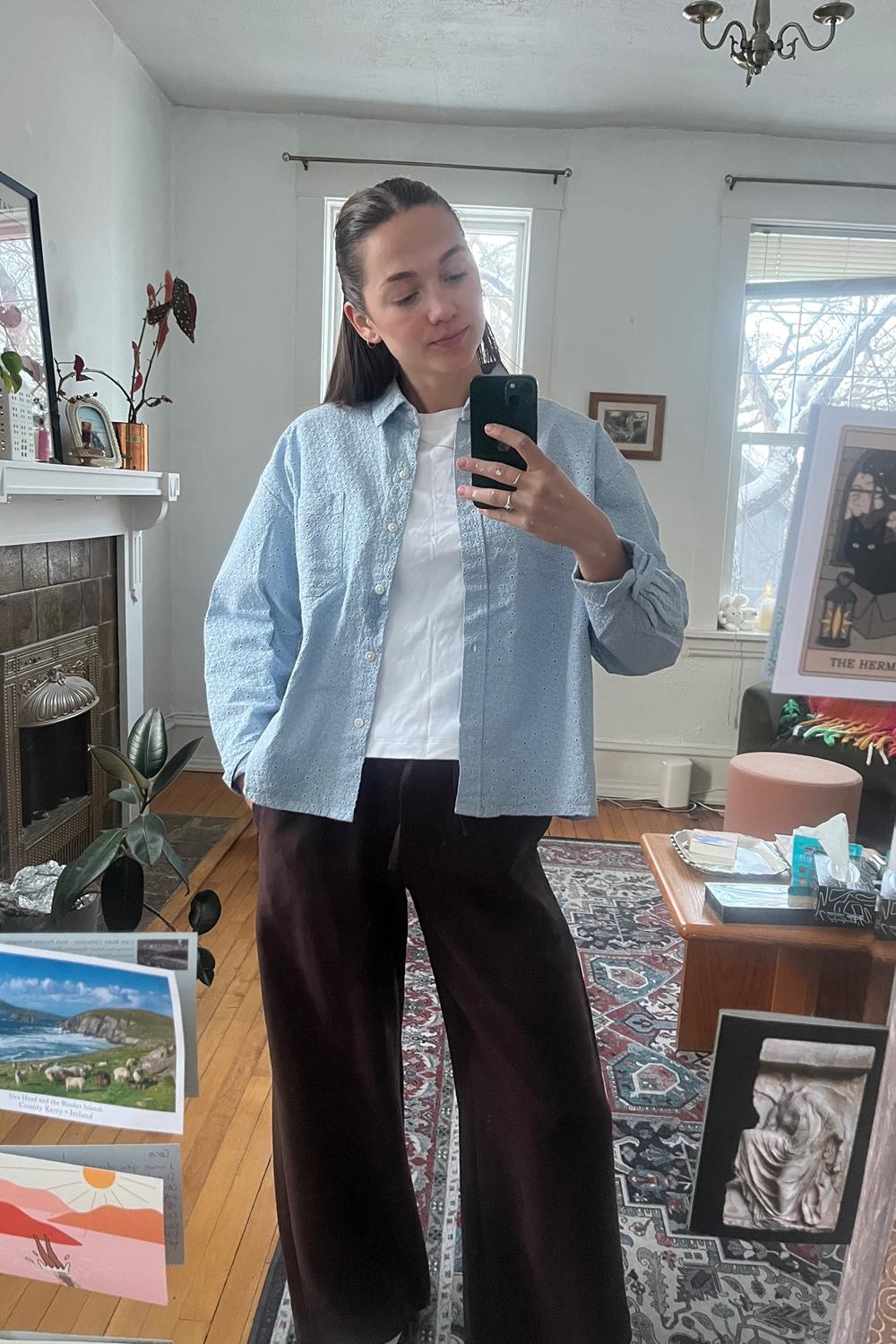 Post featuring Broderie Shirt Airy Blue