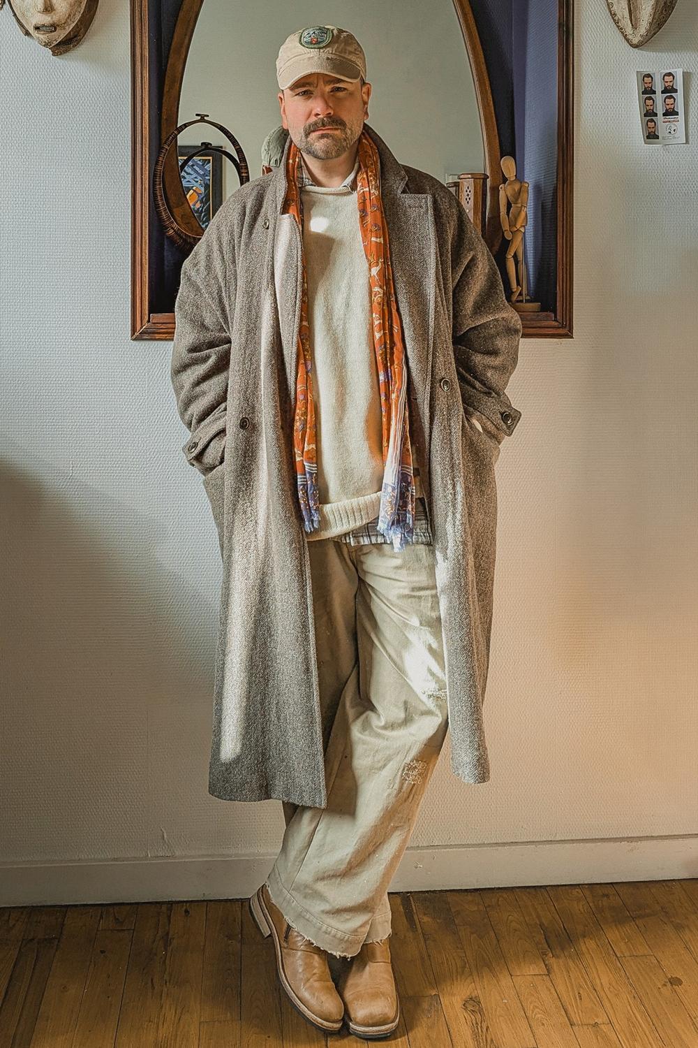 Post featuring Navy Mughal Hunter Print Wool-Silk Scarf