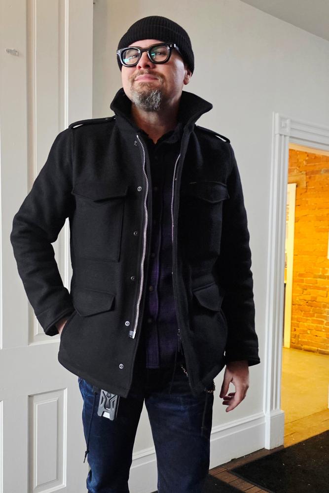 chainstitched's fit featuring Iron Heart, Yes Glasses, Blundstone