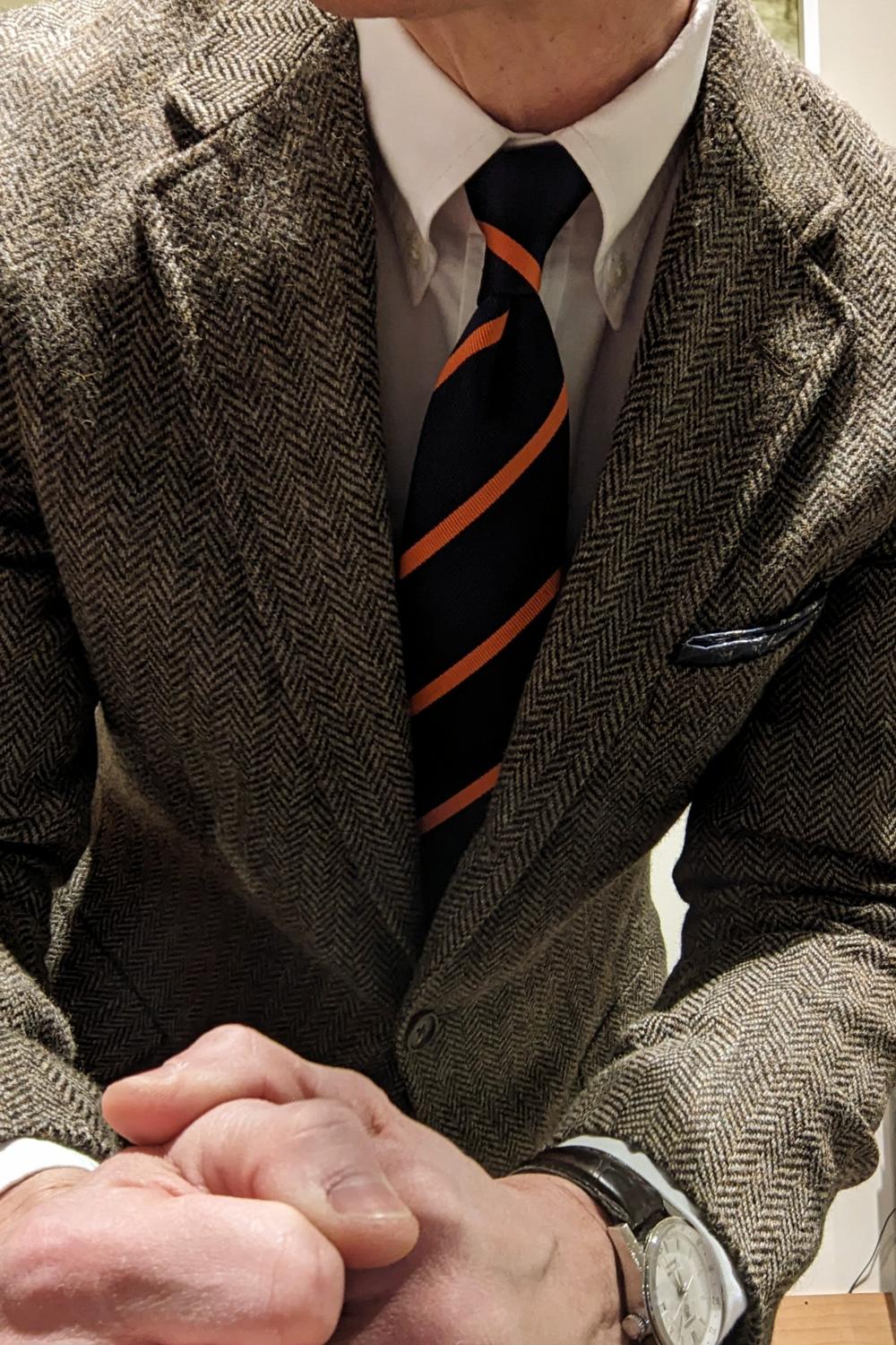 Post featuring Cotton Print Pocket Square in Navy/White Paisley