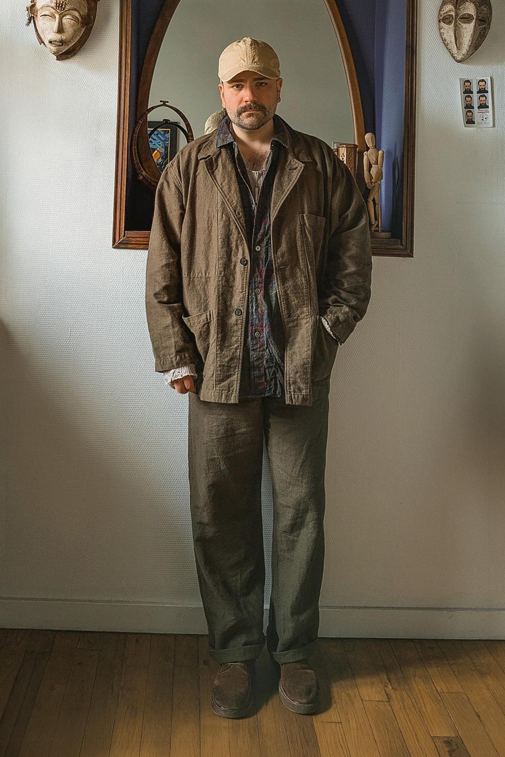 Post featuring orSlow Wide Fit French Work Pants Coffee Brown