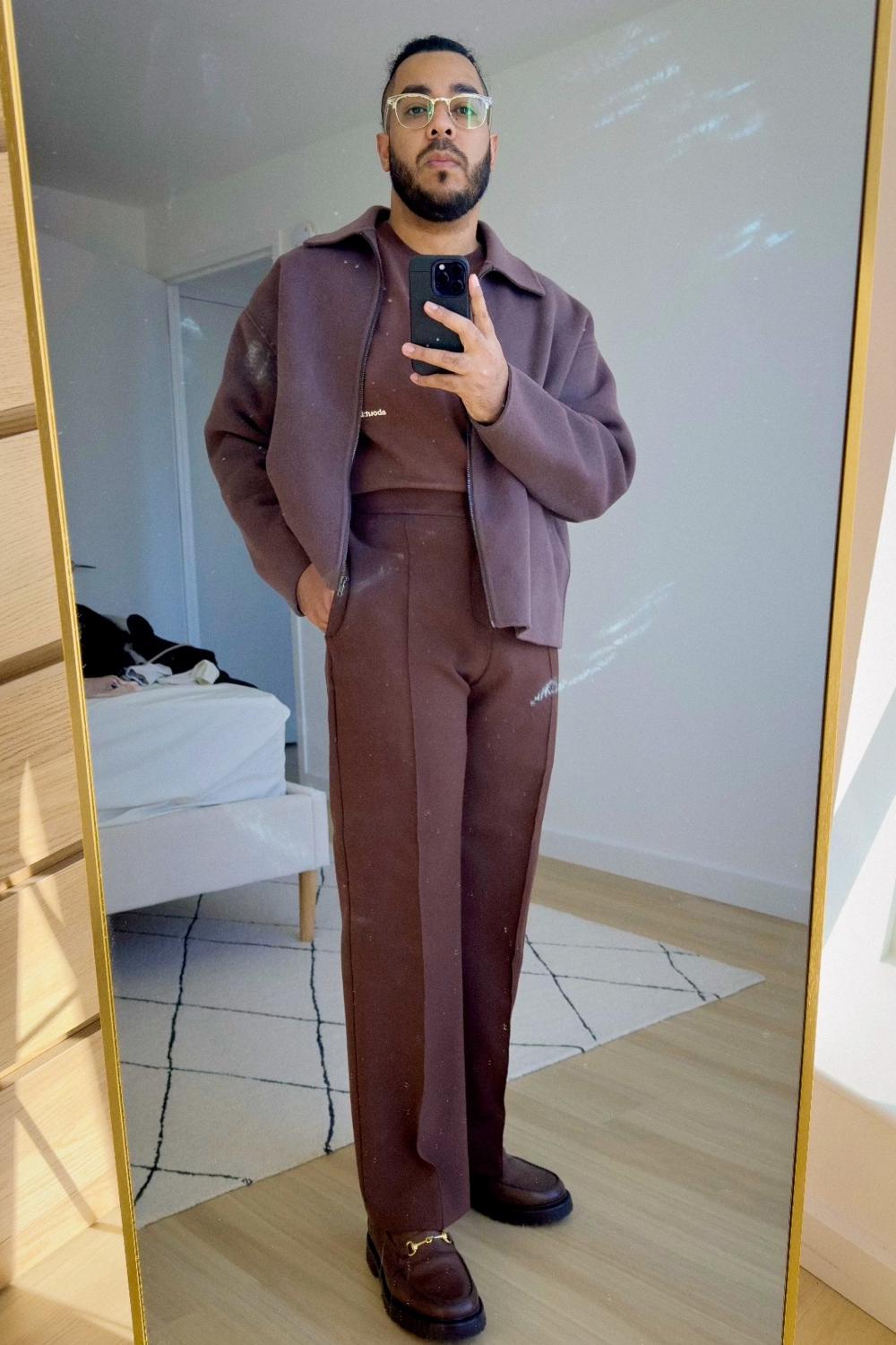 Post featuring everyday pleated trousers black