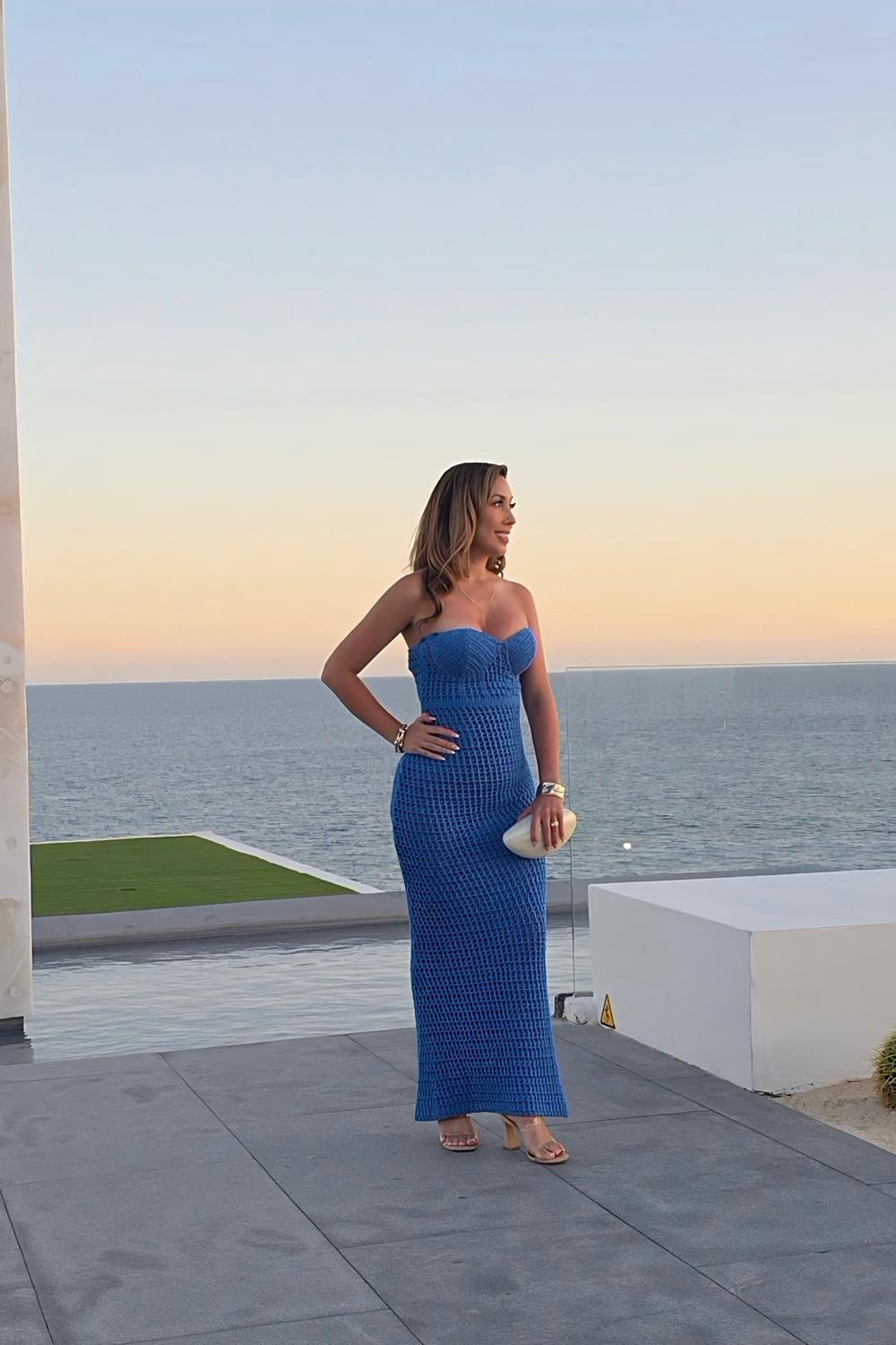 Post featuring Blue Deep Sea Crochet Maxi Dress