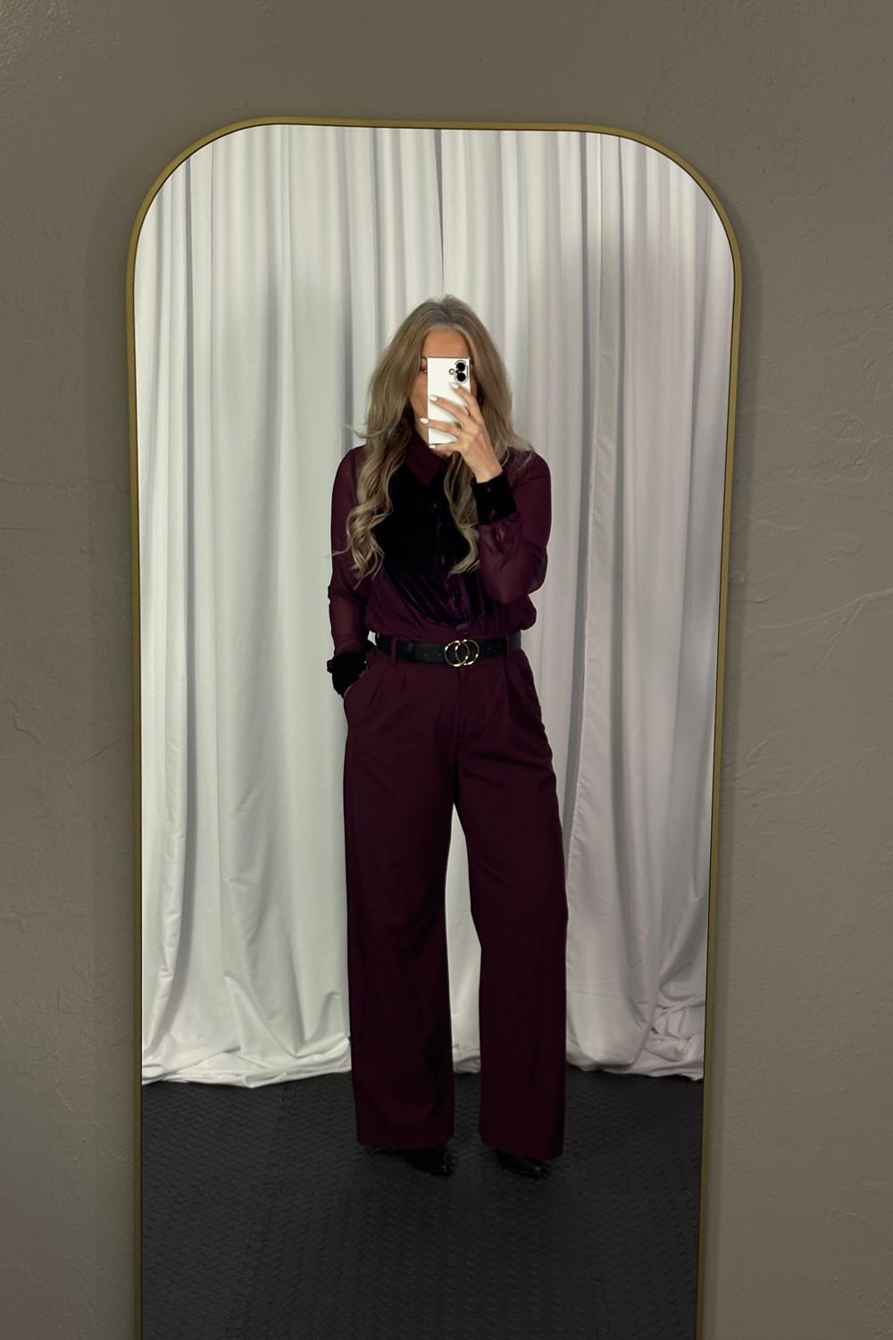 Post featuring Velvet & Chiffon Tuxedo Shirt