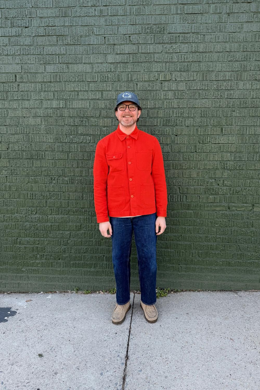 Post featuring Garment Dyed Work Jacket In Recycled Denim