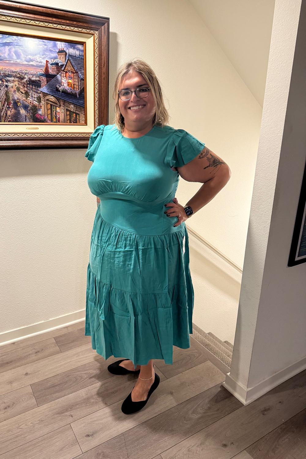 Post featuring Mariella Stretch Cupro Dress - Green Tourmaline