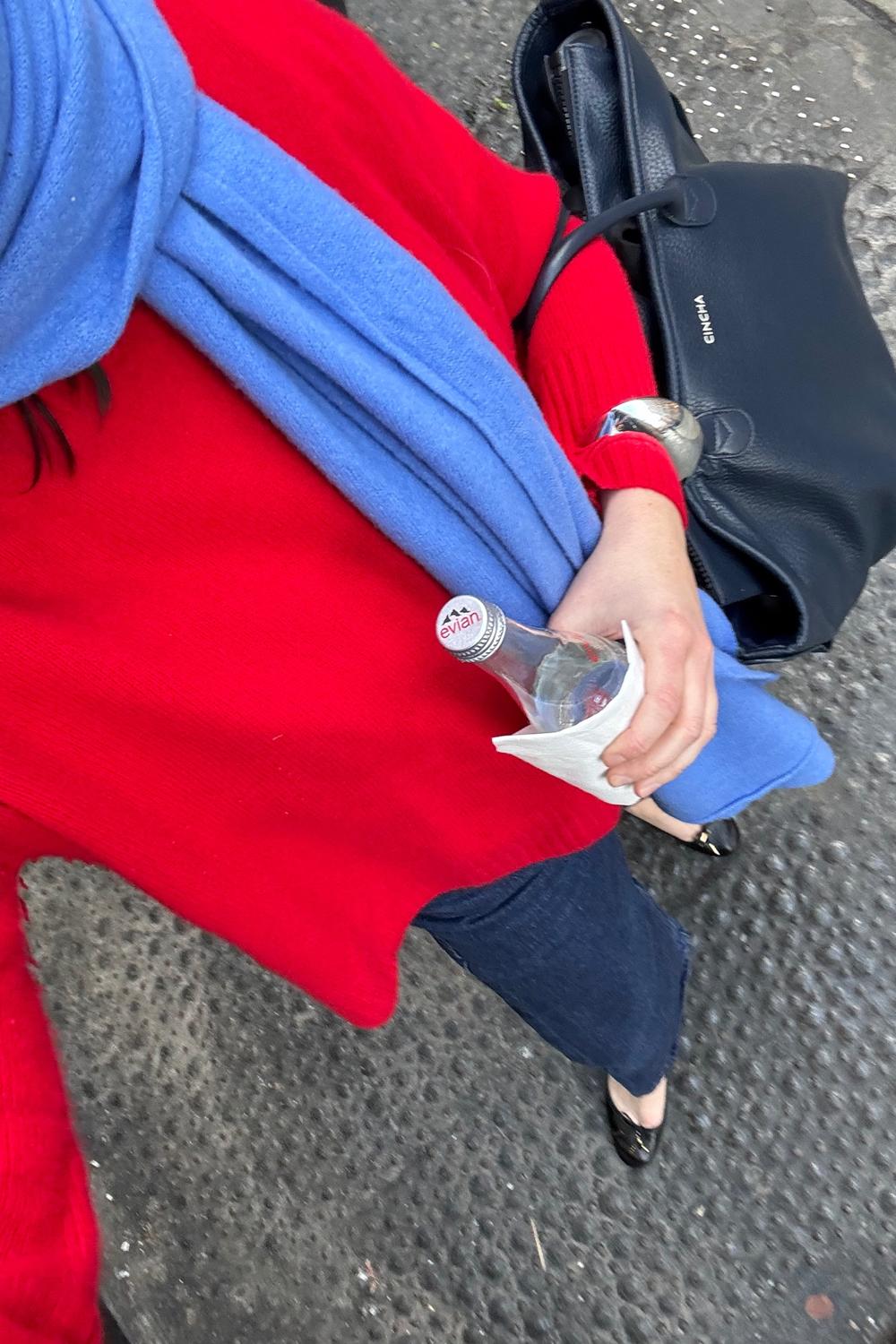 Post featuring Martin Red Cassie V-Neck Cashmere Sweater